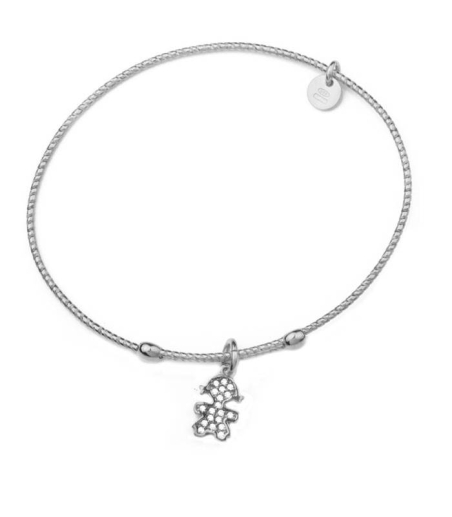 Pulsera rígida plata con niña