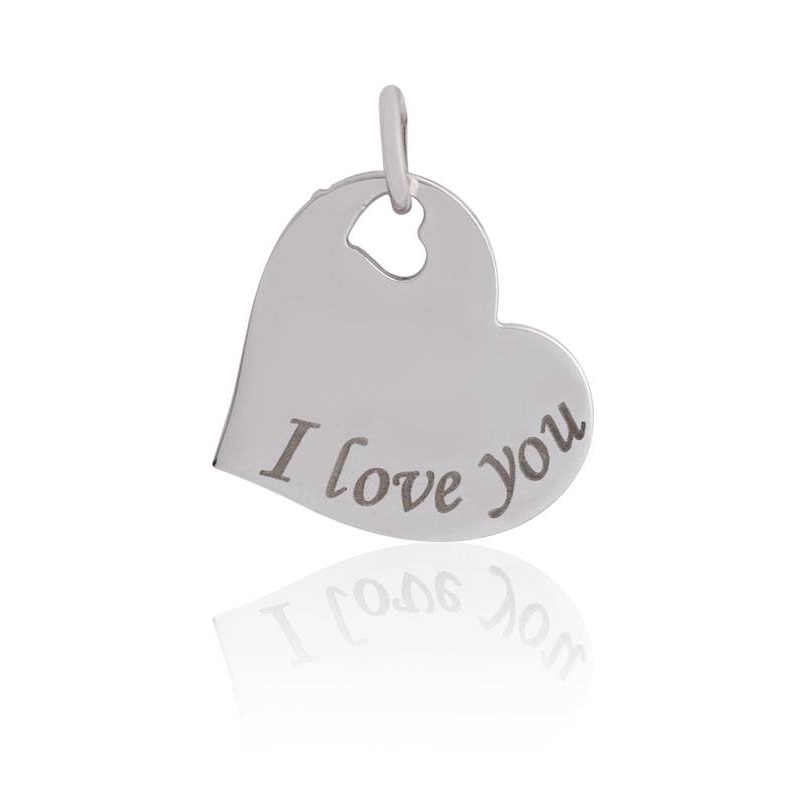 Colgante plata de ley "I love you"