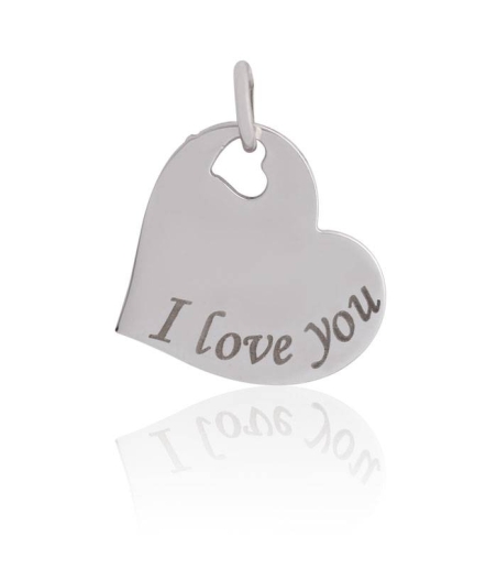 Colgante plata de ley "I love you"