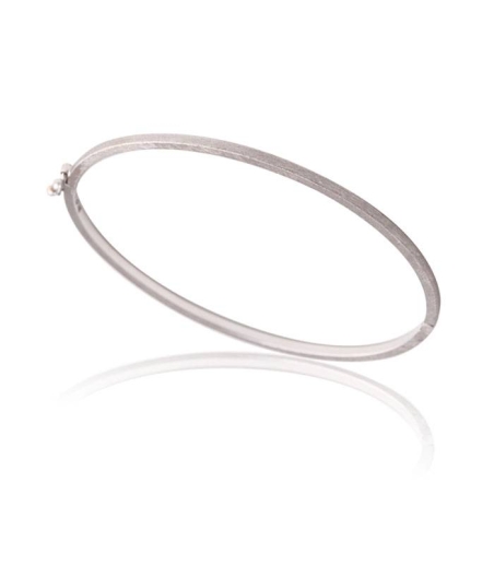 Pulsera rígida oro blanco satinada