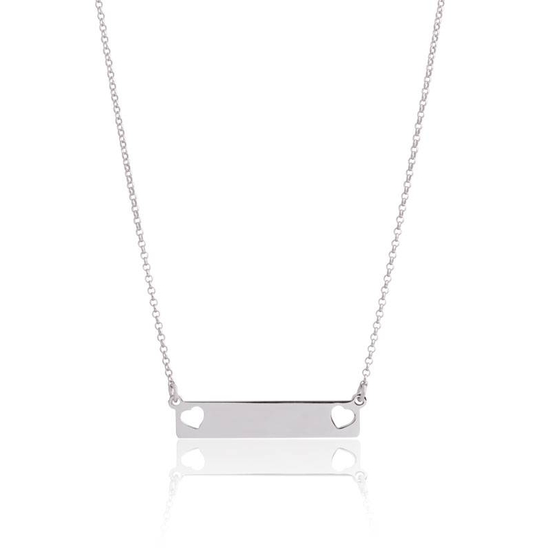 Colgante plata corazones placa Colgante plata corazones placa