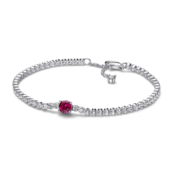 PULSERA PANDORA TENIS GEMA ROJA EN PAVÉ 592403C01