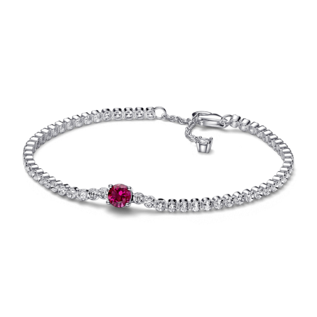 PULSERA PANDORA TENIS GEMA ROJA EN PAVÉ 592403C01