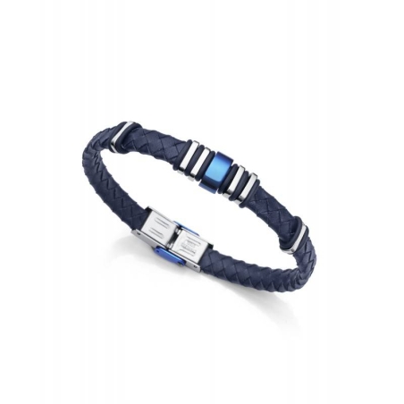 PULSERA VICEROY EN ACERO Y PIEL AZUL 6132P01013