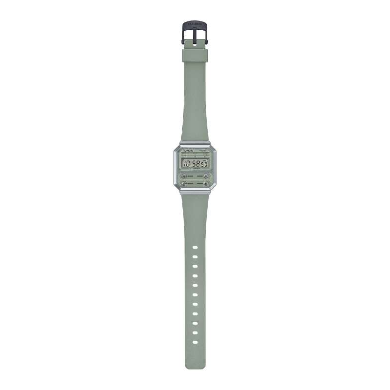 Montre Vintage Casio Pour Femme – Modèle A100WEF-3AEF Digital, Bracelet Silicone, étiquette Et Boîte