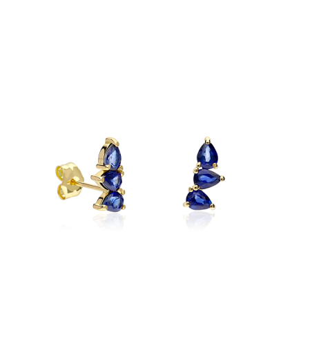 PENDIENTES "BAGOLINO" ZAFIROS ORO 18K