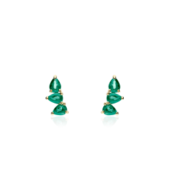 PENDIENTES "BAGOLINO" ESMERALDAS ORO 18K
