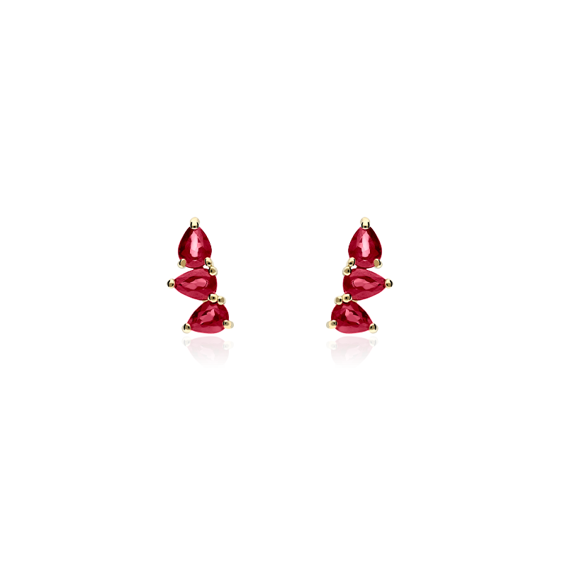 PENDIENTES "BAGOLINO" RUBIES ORO 18K