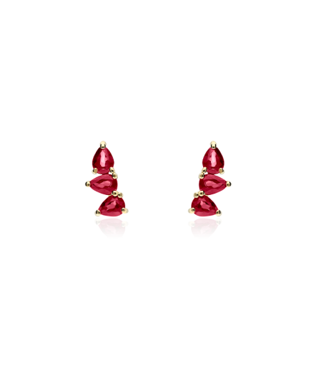 PENDIENTES "BAGOLINO" RUBIES ORO 18K