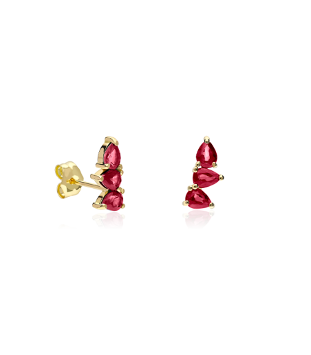 PENDIENTES "BAGOLINO" RUBIES ORO 18K