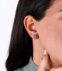 PENDIENTES "BANARI" ESMERALDAS ORO 18K