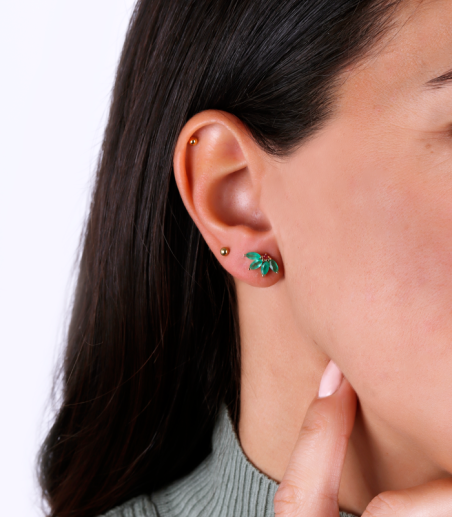 Pendientes Oro 18k y Esmeraldas "Banari"