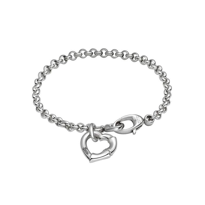 Pulsera Gucci plata Corazón bambú Pulsera Gucci plata Corazón bambú