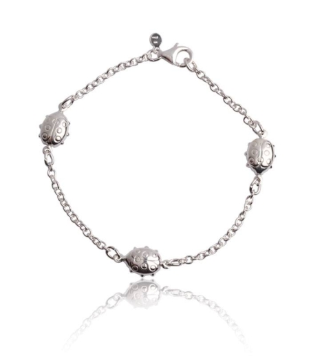 Pulsera plata de ley Mariquitas