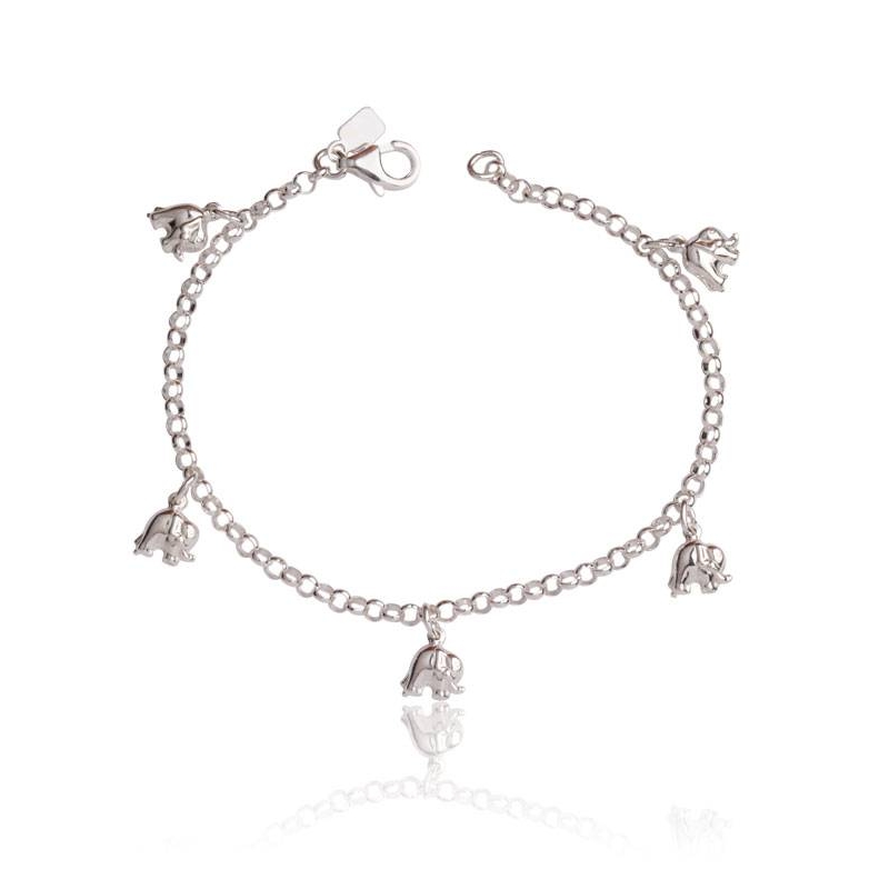 Pulsera plata de ley Elefantes