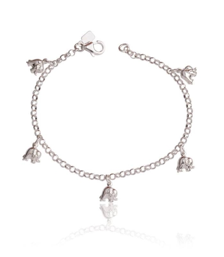 Pulsera plata de ley Elefantes
