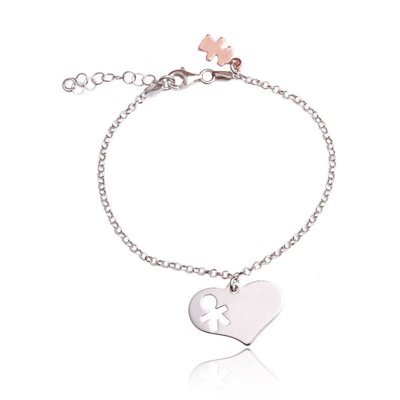 Pulsera Plata de ley Corazón 