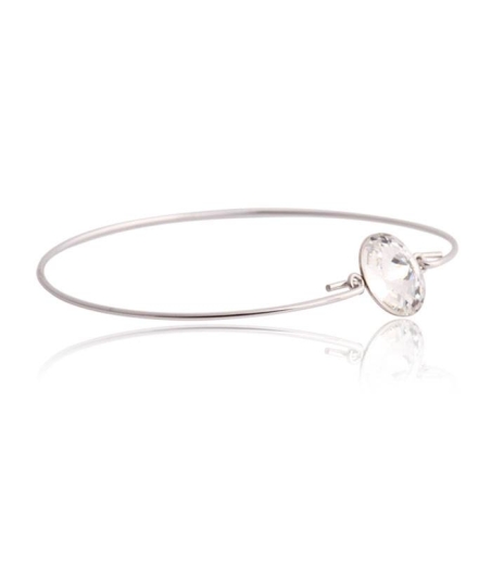 Pulsera plata rígida Circonita