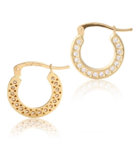 Pendientes "Circle" Oro 18k y circonitas