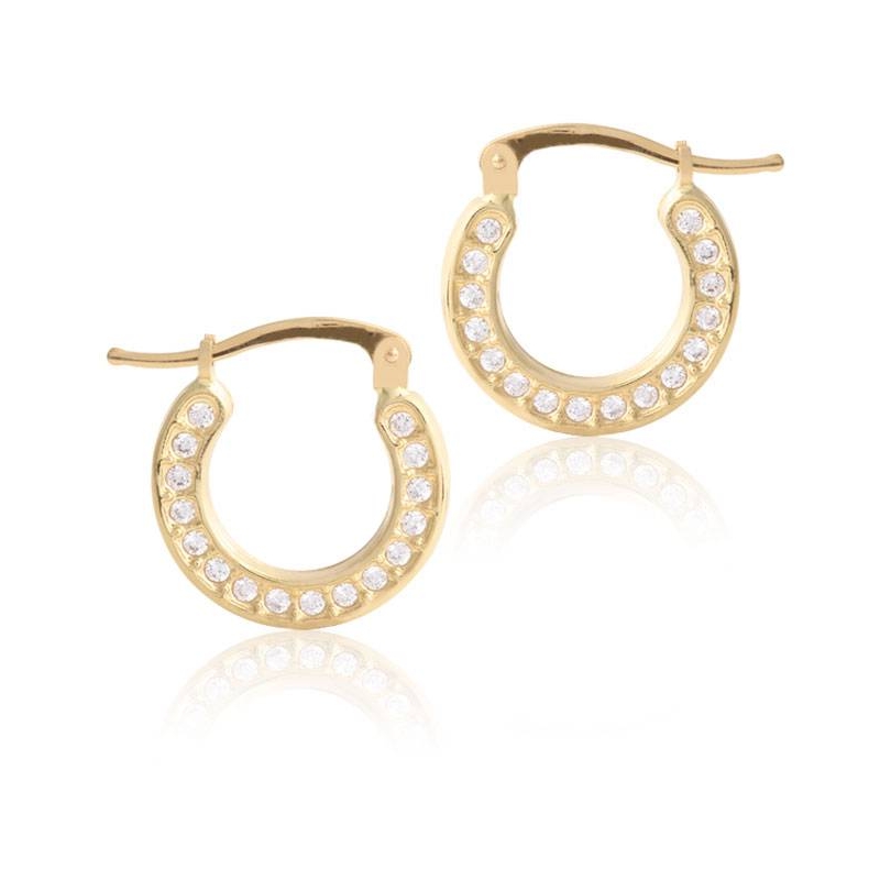 Pendientes "Circle" Oro 18k y circonitas