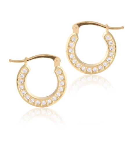 Pendientes "Circle" Oro 18k y circonitas