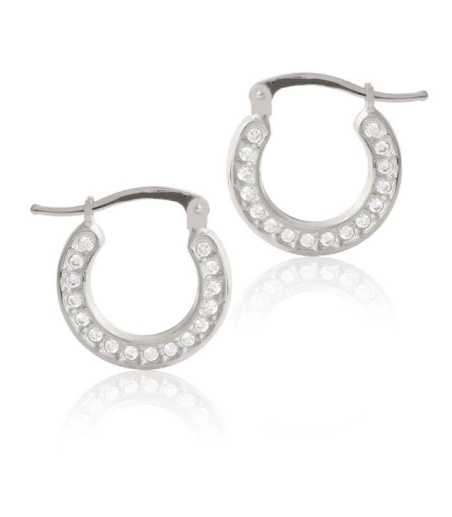 Pendientes "Circle" Oro blanco 18k y circonitas