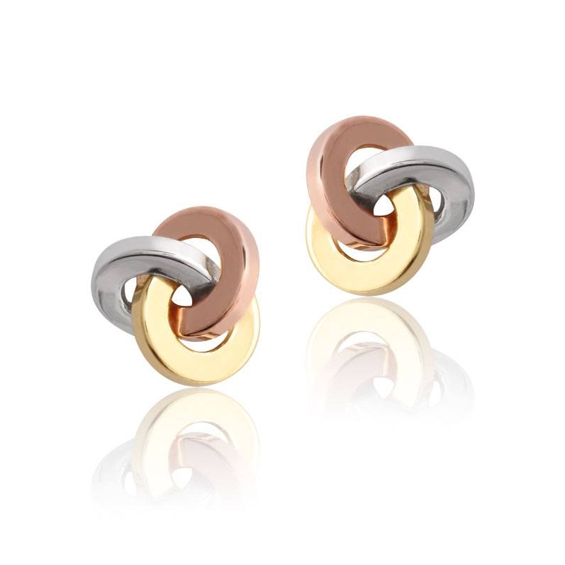 Pendientes "Twister Sun" Oro tricolor 18k