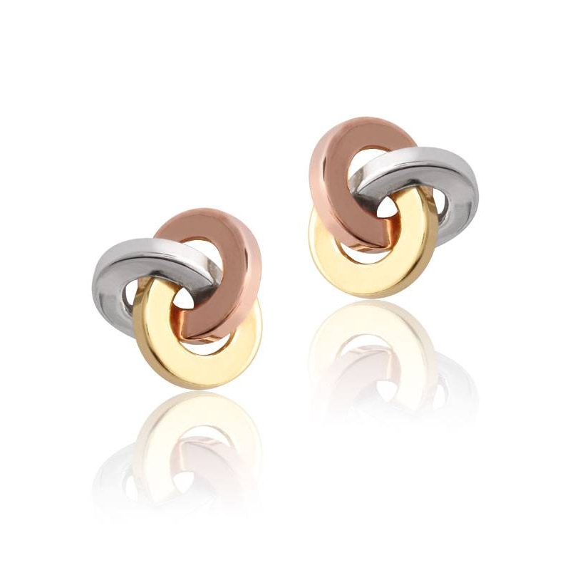 Pendientes "Twister Sun" Oro tricolor 18k