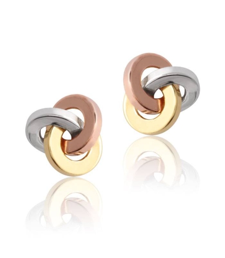 Pendientes "Twister Sun" Oro tricolor 18k