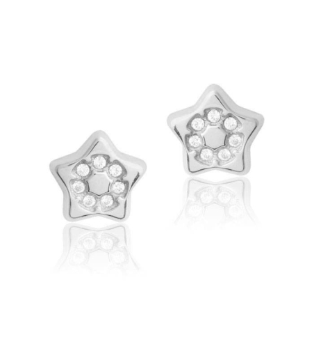 Pendientes bebé Oro blanco 18k Estrella