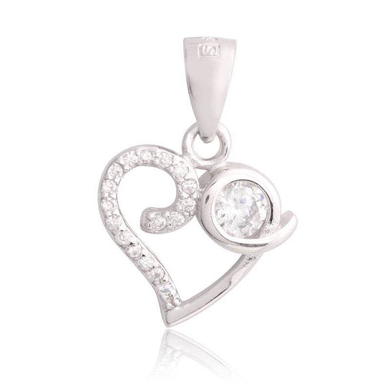 Colgante Corazón Plata y Circonitas