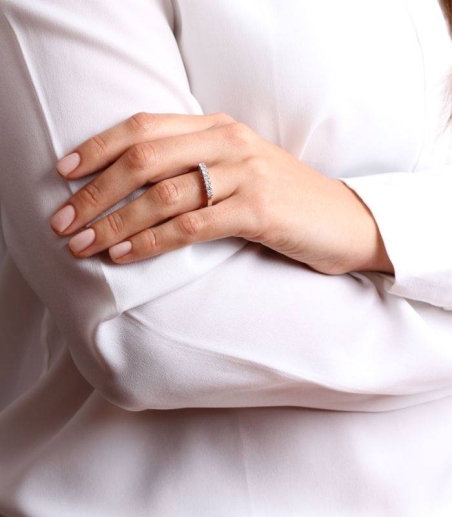 Anillo "Turín" Oro Blanco 18k y Diamantes 0.45 cts