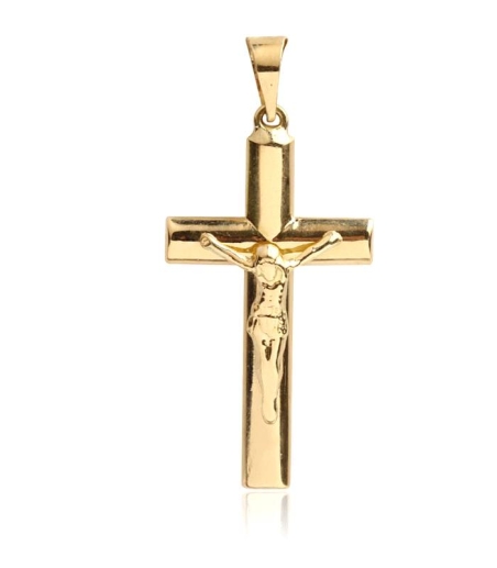 Colgante cruz  cristo oro 18k