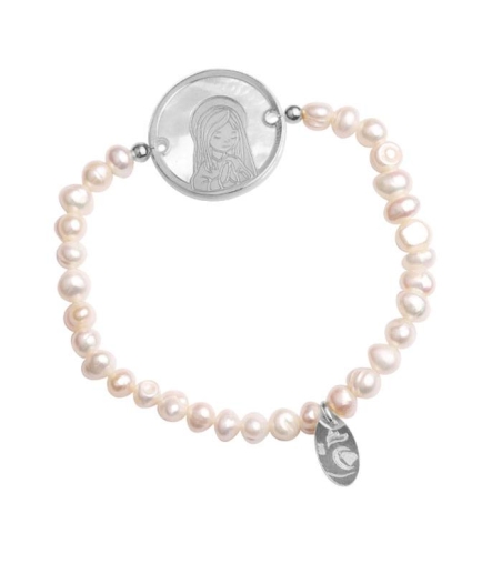 Pulsera Perlas Plata de ley Virgen