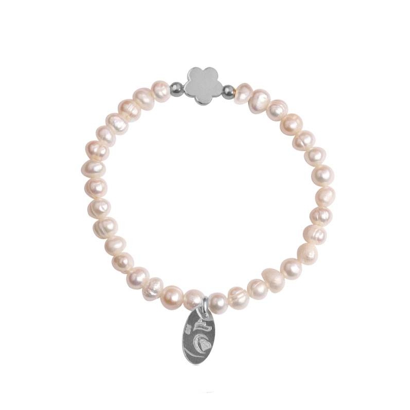 Pulsera "Silhouette" Plata de ley Flor