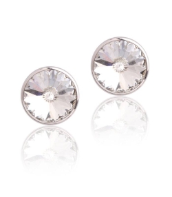 Pendientes "Chromatic" pequeños Blancos Plata de ley