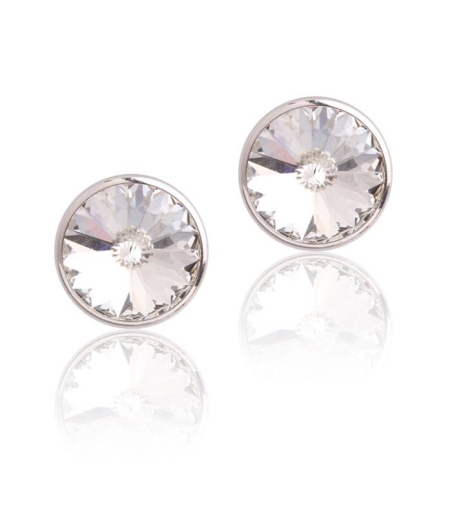 Pendientes "Chromatic" pequeños Blancos Plata de ley