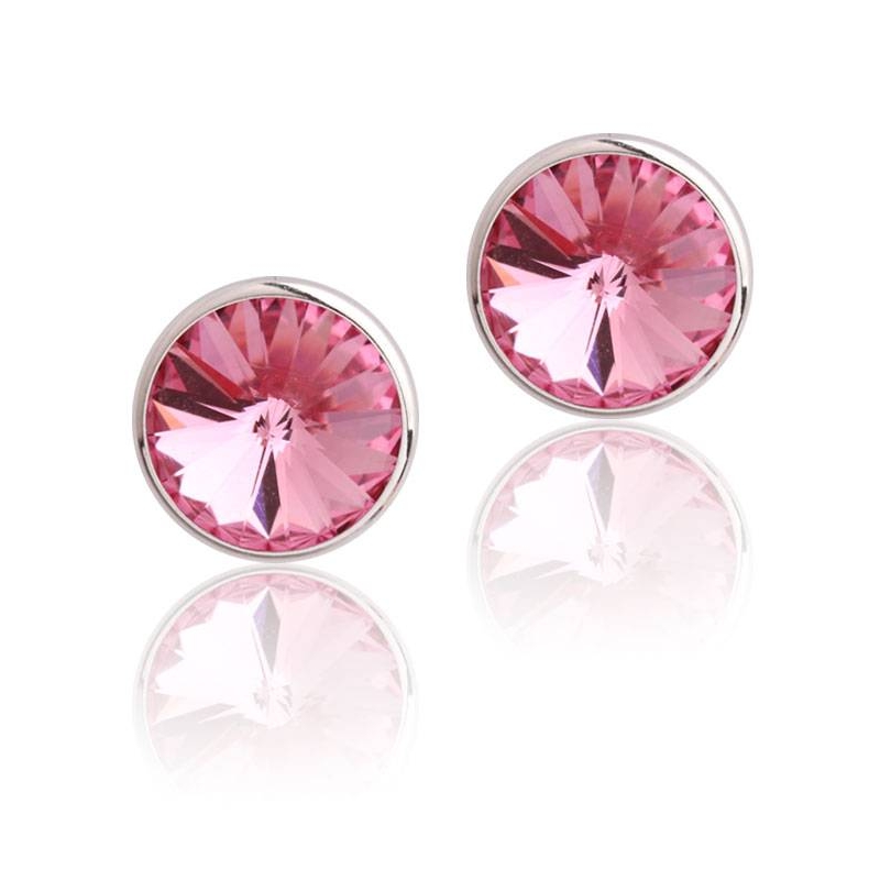 Pendientes "Chromatic" grandes Rosa Plata de ley