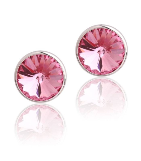 Pendientes "Chromatic" grandes Rosa Plata de ley