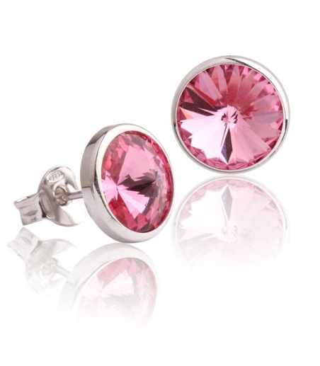 Pendientes "Chromatic" grandes Rosa Plata de ley