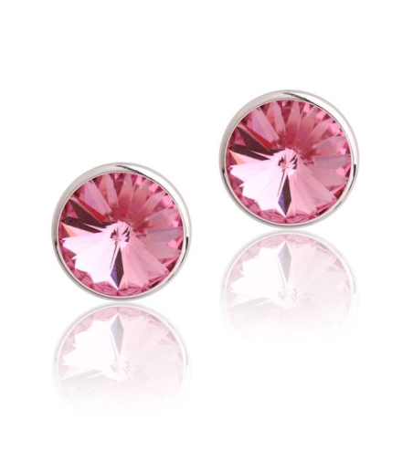 Pendientes "Chromatic" pequeños Rosa Plata de ley