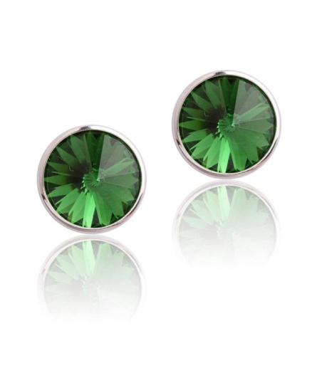 Pendientes "Chromatic" pequeños Verde Plata de ley