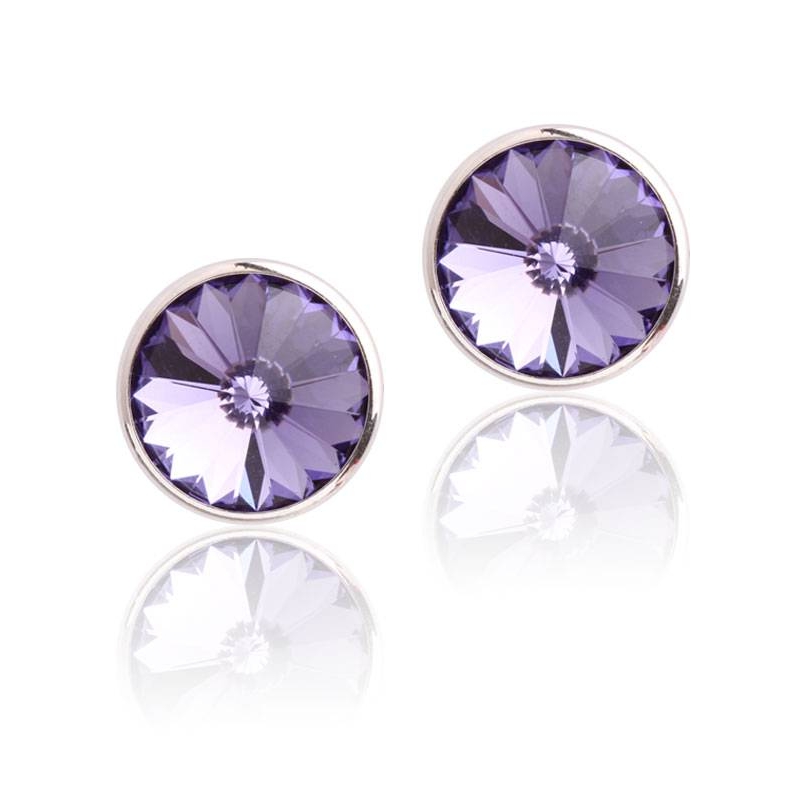 Pendientes "Chromatic" grandes Morado Plata de ley