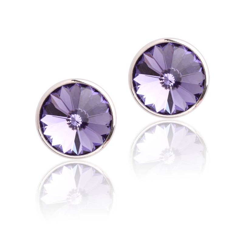 Pendientes plata primera ley 11m "Chromatic Purple"