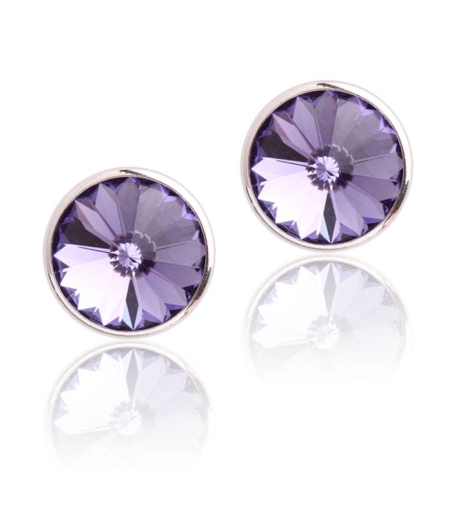 Pendientes "Chromatic" grandes Morado Plata de ley