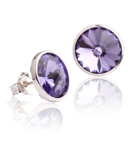 Pendientes "Chromatic" grandes Morado Plata de ley