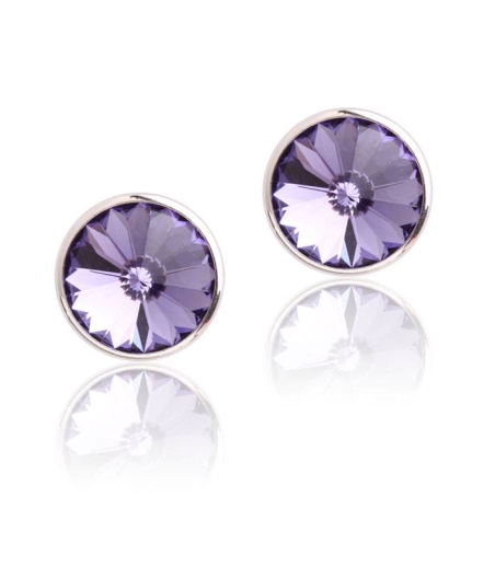 Pendientes "Chromatic" pequeños Morado Plata de ley