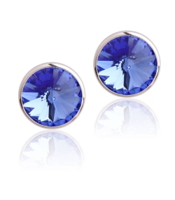 Pendientes  Chromatic  grandes Azul Plata de ley