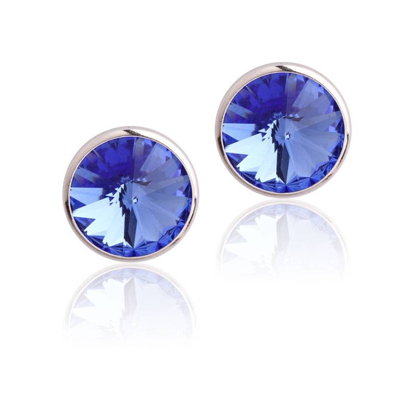 Pendientes "Chromatic" grandes Azul Plata de ley