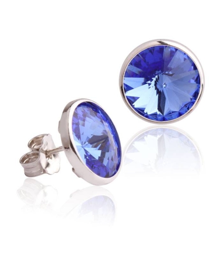 Pendientes "Chromatic" grandes Azul Plata de ley